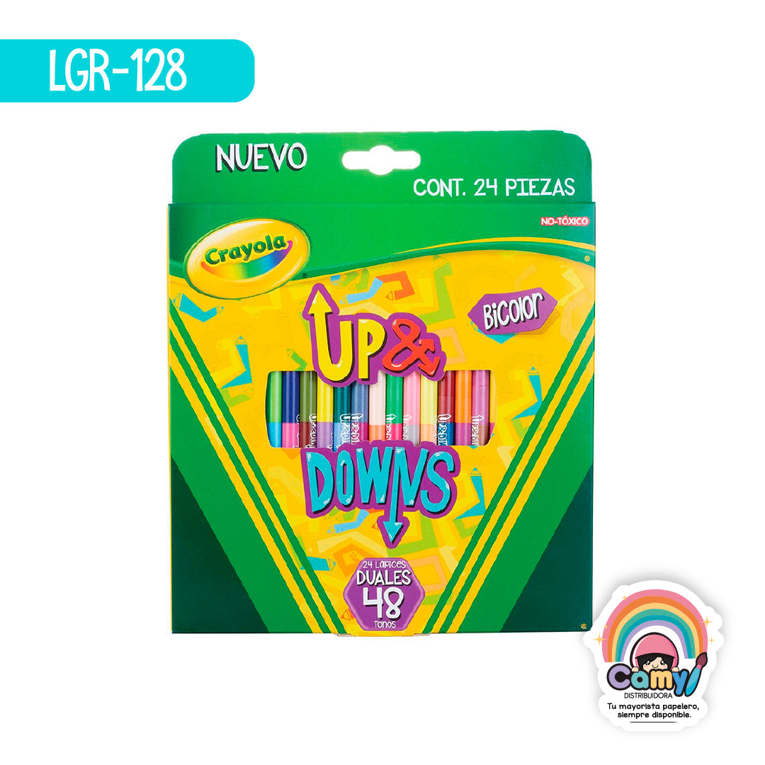 LGR-128 24 LAPICES DE COLOR DUALES UP & DOWNS CRAYOLA