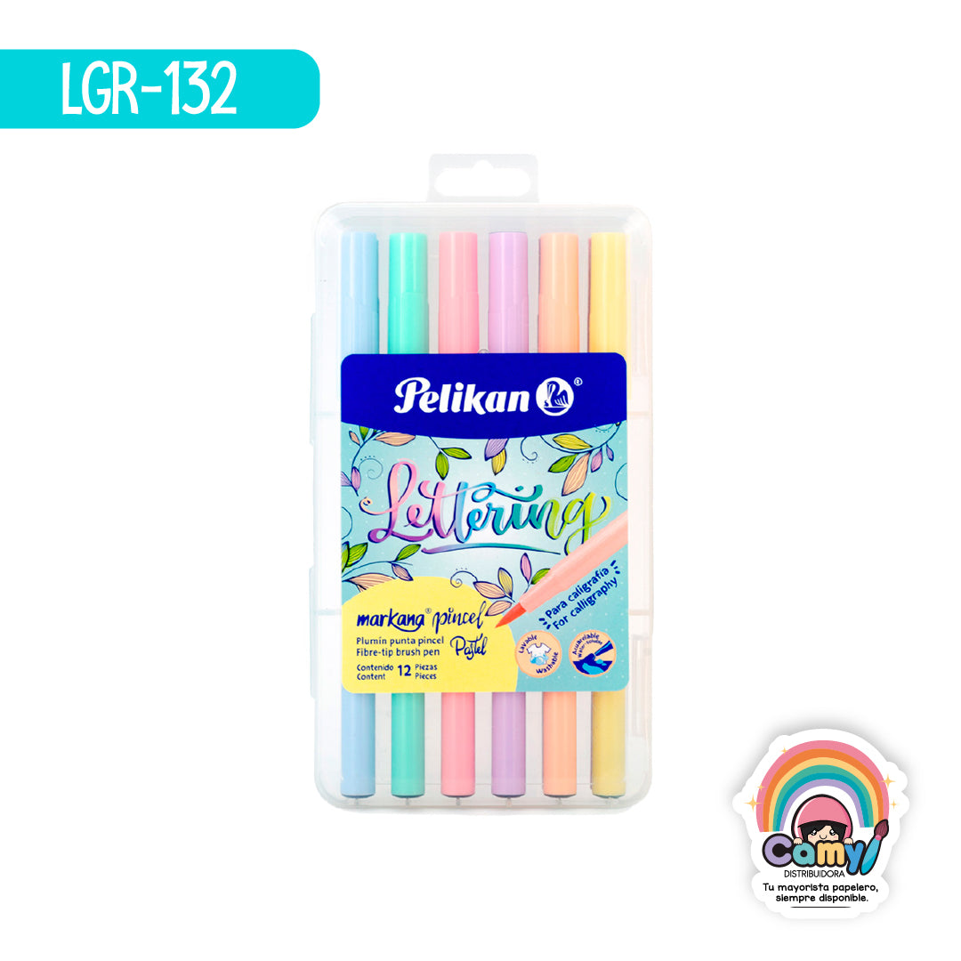 LGR-132 PLUMON MARKANA PINCEL PASTEL C/12 PZS PELIKAN