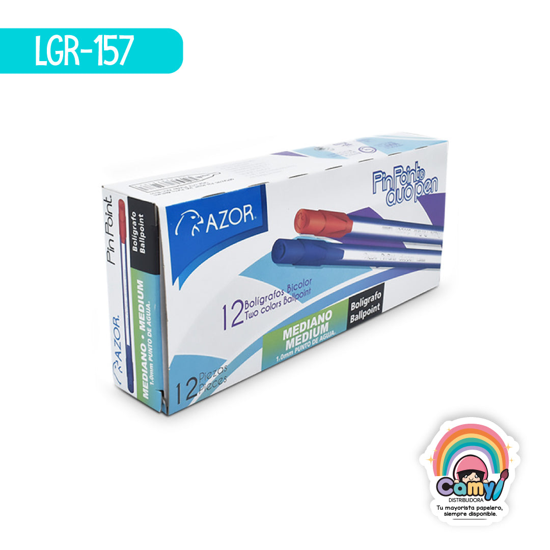 LGR-157 BOLIGRAFO PIN POINT DUO AZUL/ROJO C/12 AZOR