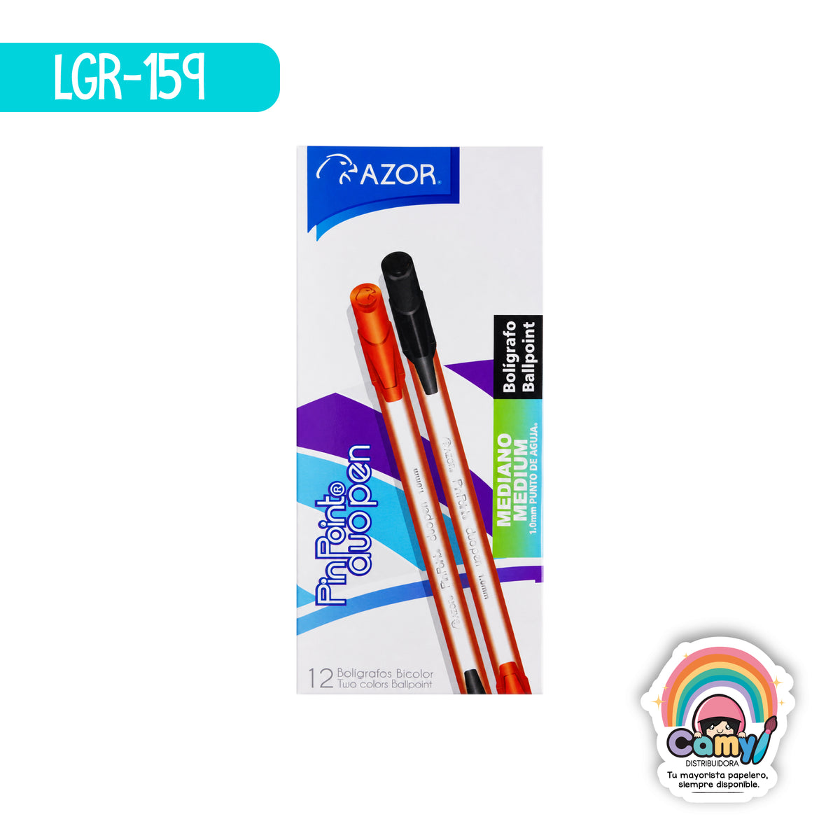 LGR-159 BOLIGRAFO PIN POINT DUO NEGRO/ROJO C/12 AZOR