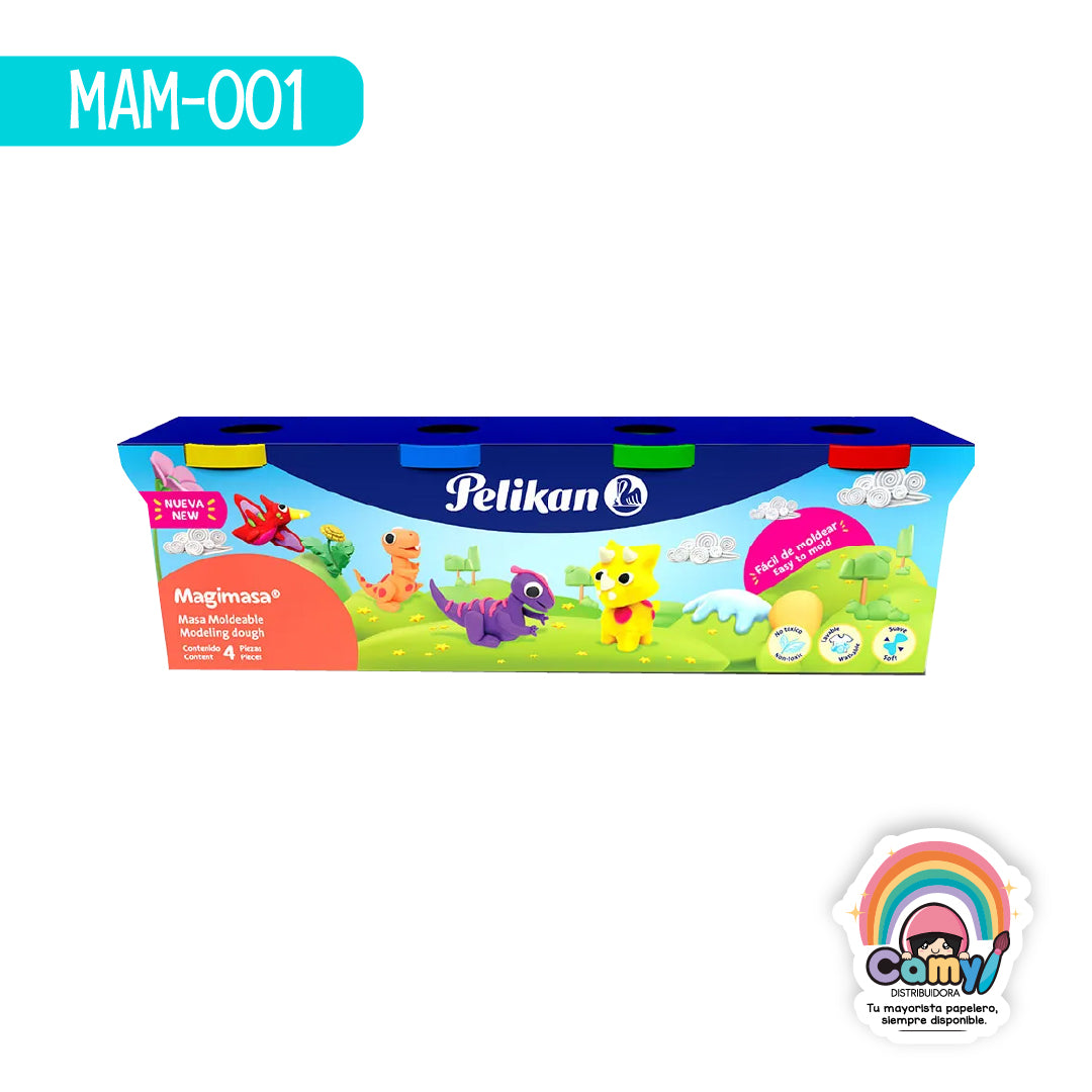 MAM-001 MASA MOLDEABLE MAGIMASA C/4 COL. SURT PELIKAN