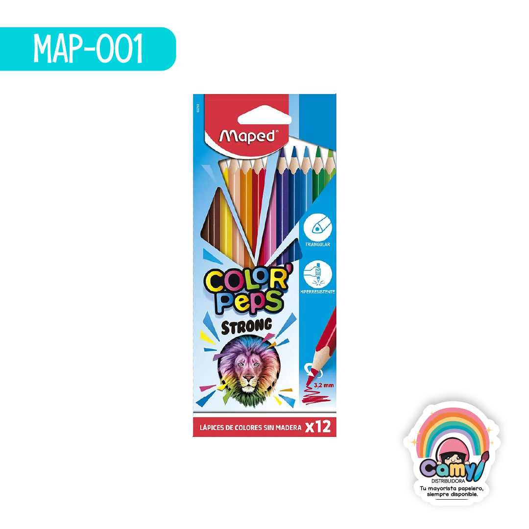 MAP-001 LAPICES COLORÂ´PEPS STRONG X12 CAJA MAPED