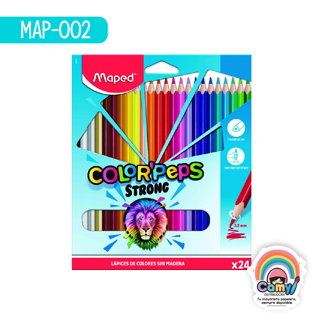 MAP-002 LAPICES COLORÂ´PEPS STRONG X24 CAJA MAPED