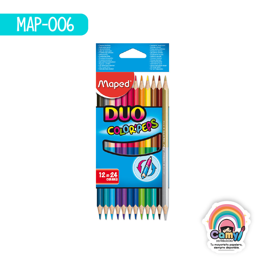 MAP-006 LAPICES COLOR'PEPS DUO CAJA 12X24 MAPED