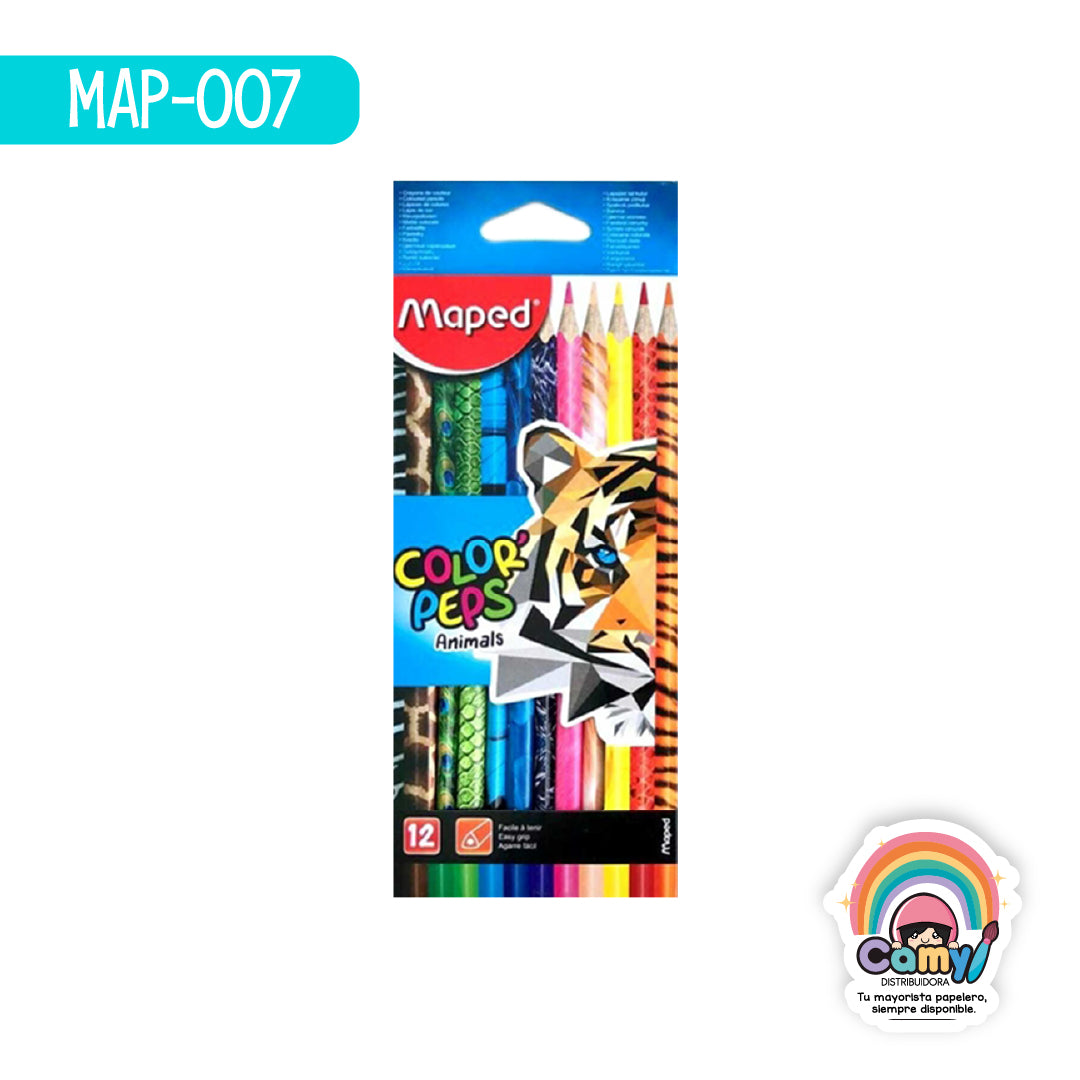 MAP-007 LAPICES COLOR'PEPS X12 ANIMAL EST CARTON MAPED