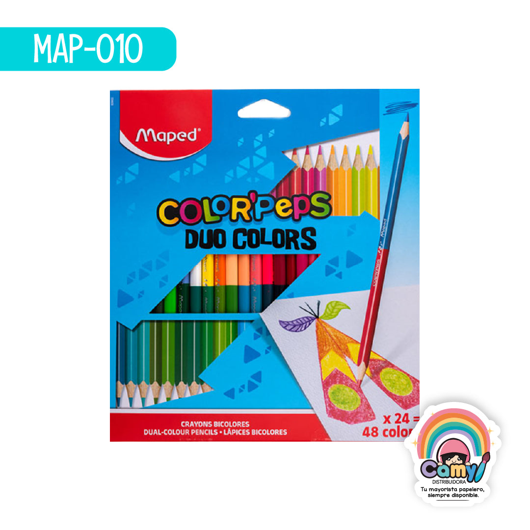MAP-010 LAPICES COLOR'PEPS DUO CAJA 24X48 MAPED