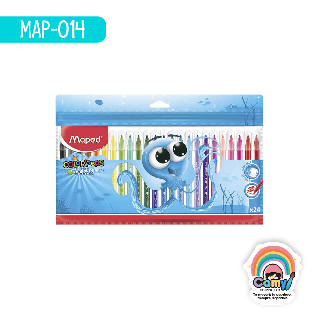 MAP-014 ROTULADORES  OCEAN +  X24 FUNDA MAPED