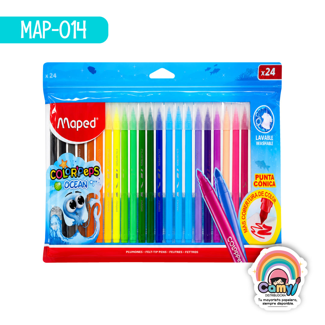 MAP-014 ROTULADORES  OCEAN +  X24 FUNDA MAPED
