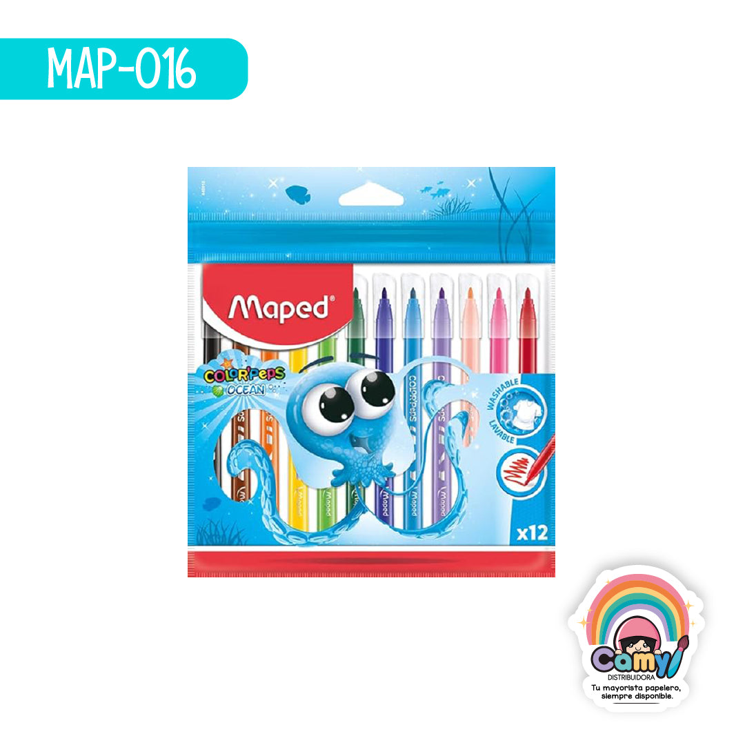 MAP-016 ROTULADORES  OCEAN + X12 FUNDA MAPED