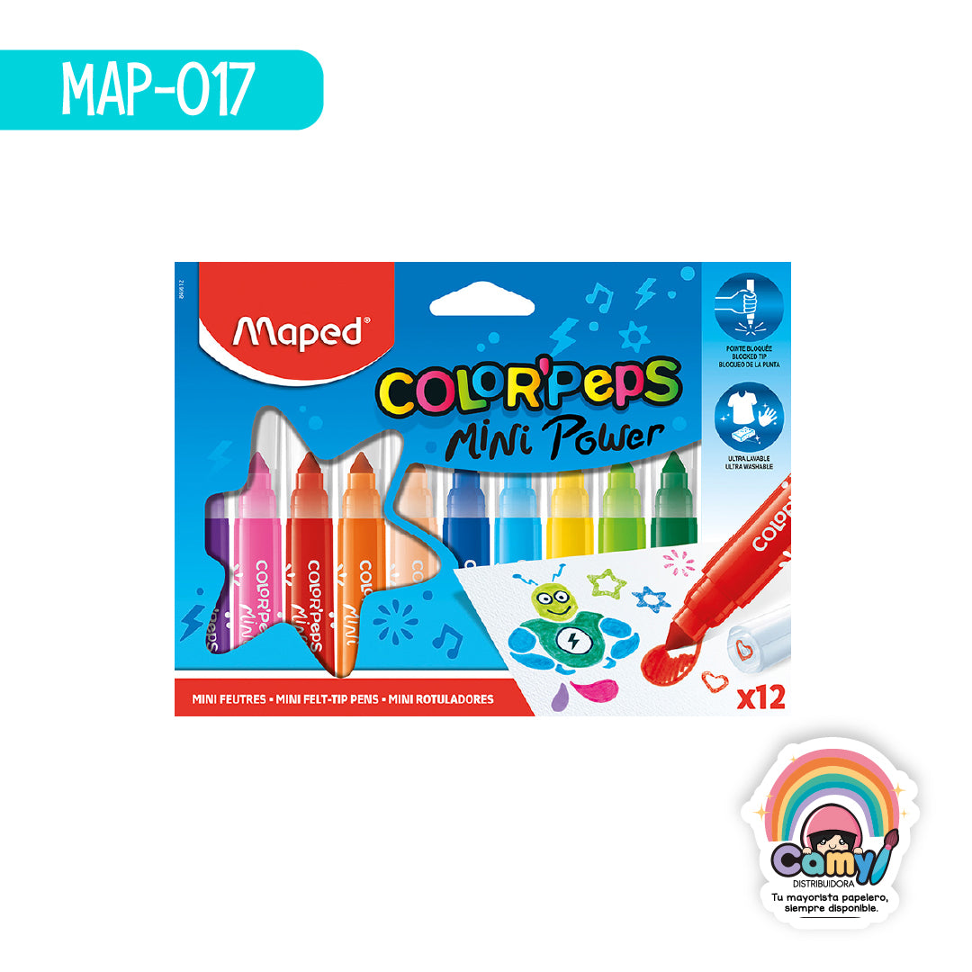 MAP-017 ROTULADORES COLOR'PEPS MINI JUMBO X12 EST MAPED