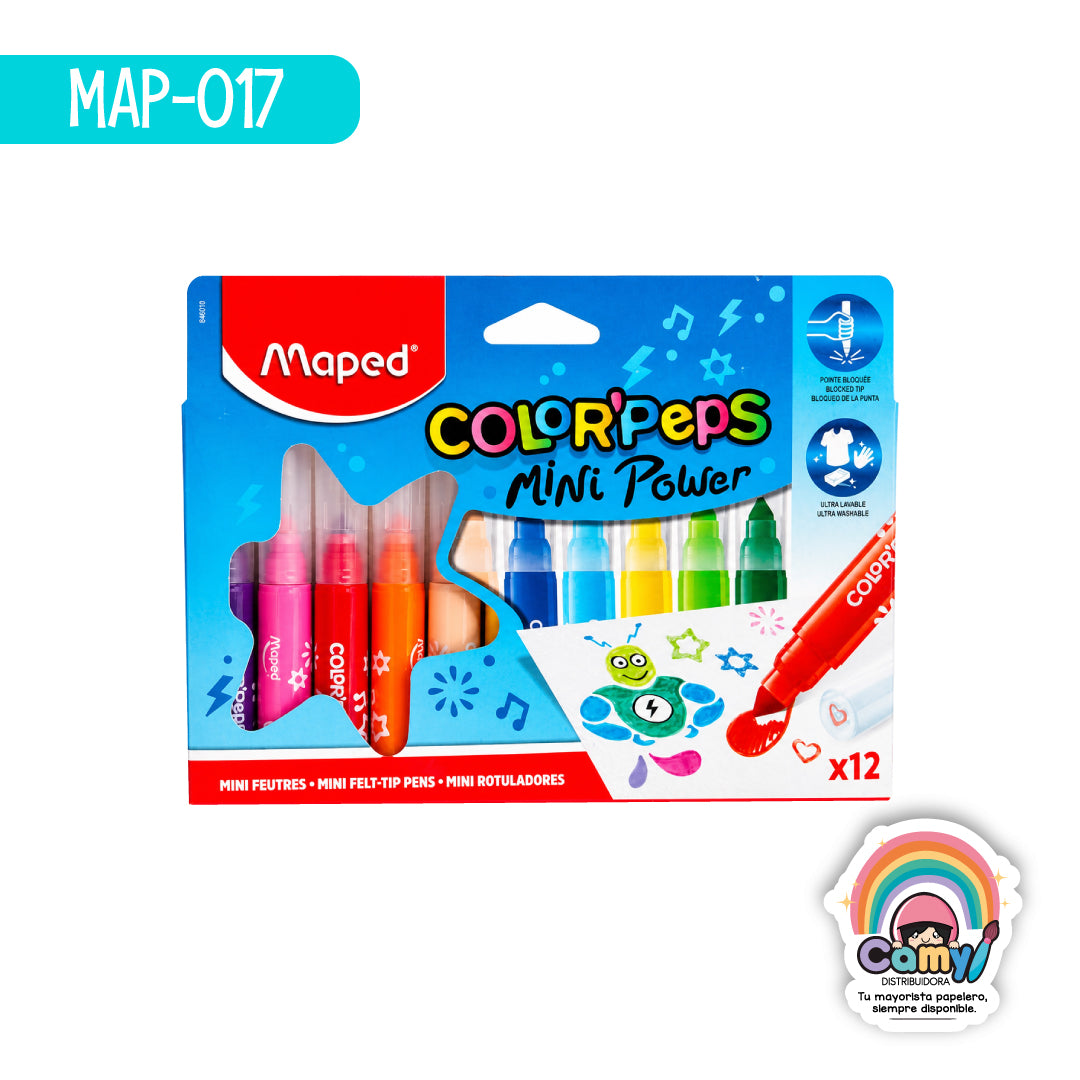 MAP-017 ROTULADORES COLOR'PEPS MINI JUMBO X12 EST MAPED