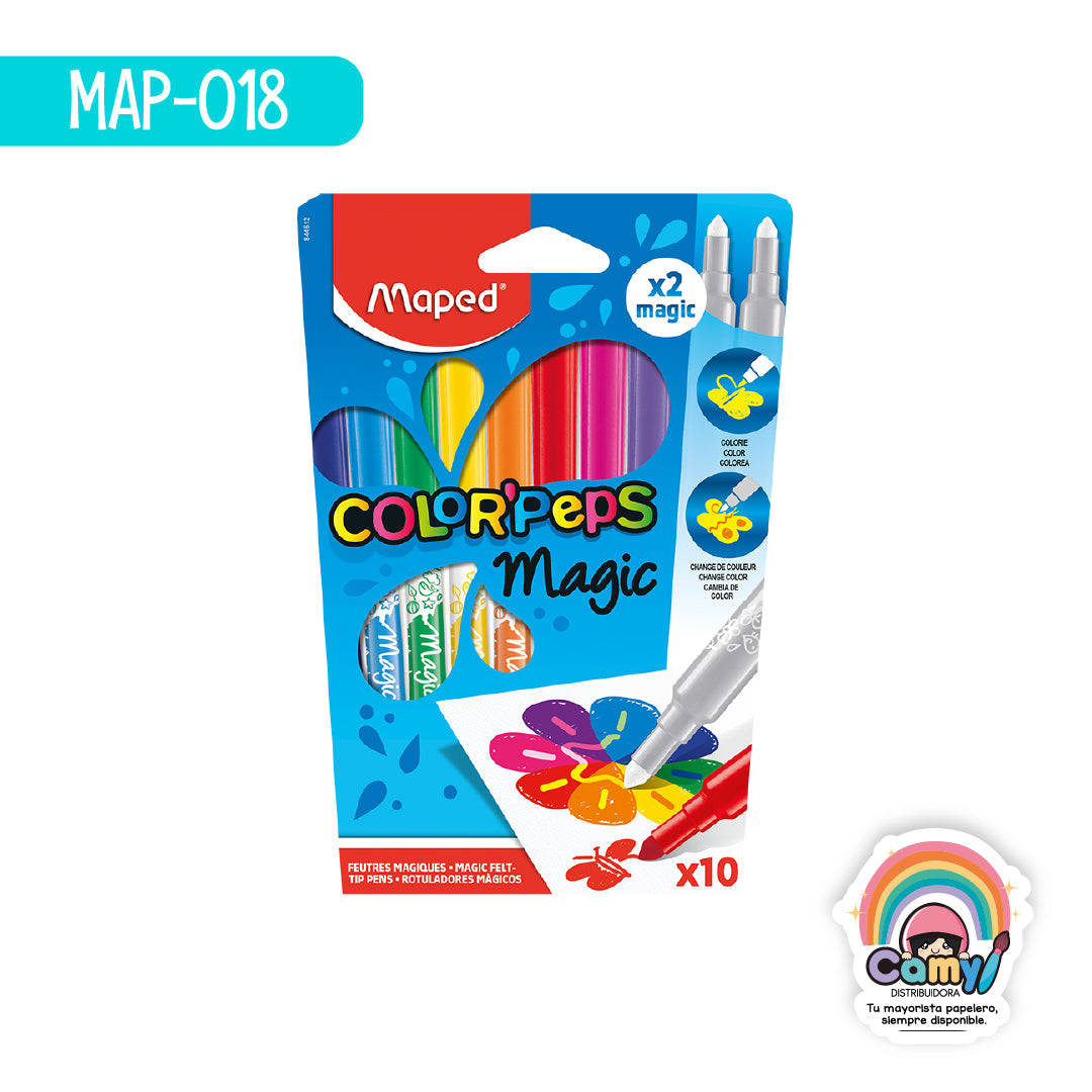 MAP-018 ROTULADORES MÁGICOS COLOR'PEPS X10 EST.  MAPED