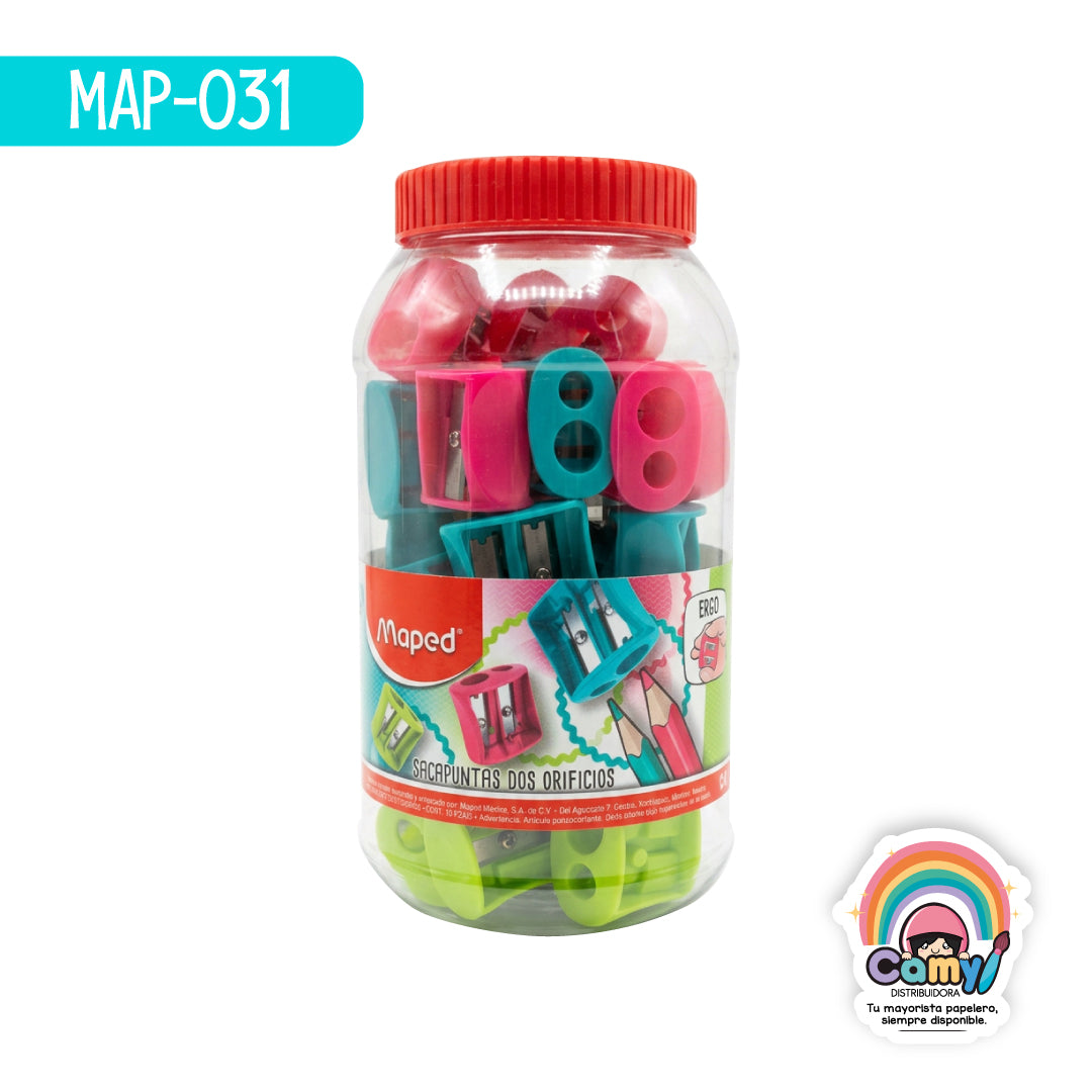 MAP-031 SACAPUNTAS VIVO 2ORIF. BOTE X30 MAPED
