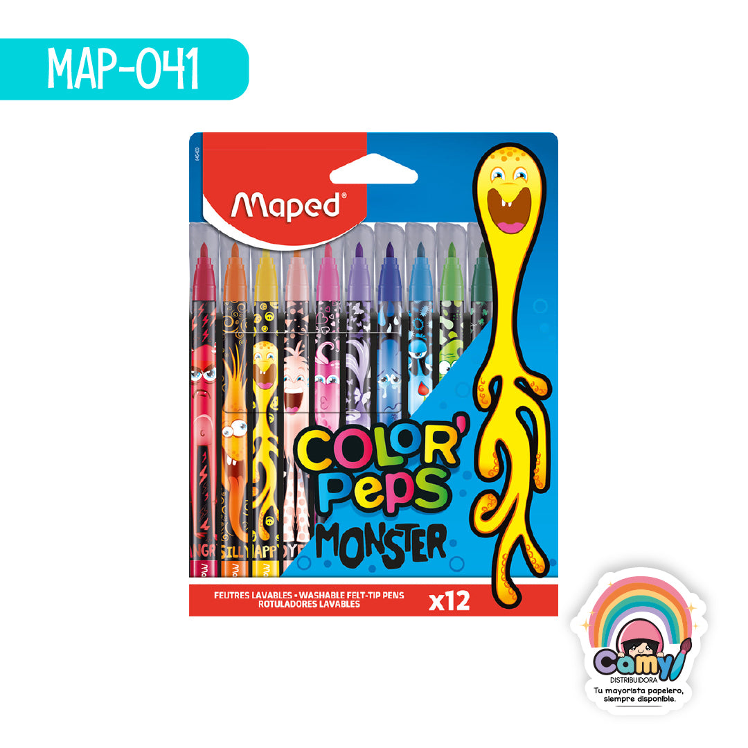 MAP-041 ROTULADORES COLOR'PEPS MONSTER X12 EST MAPED