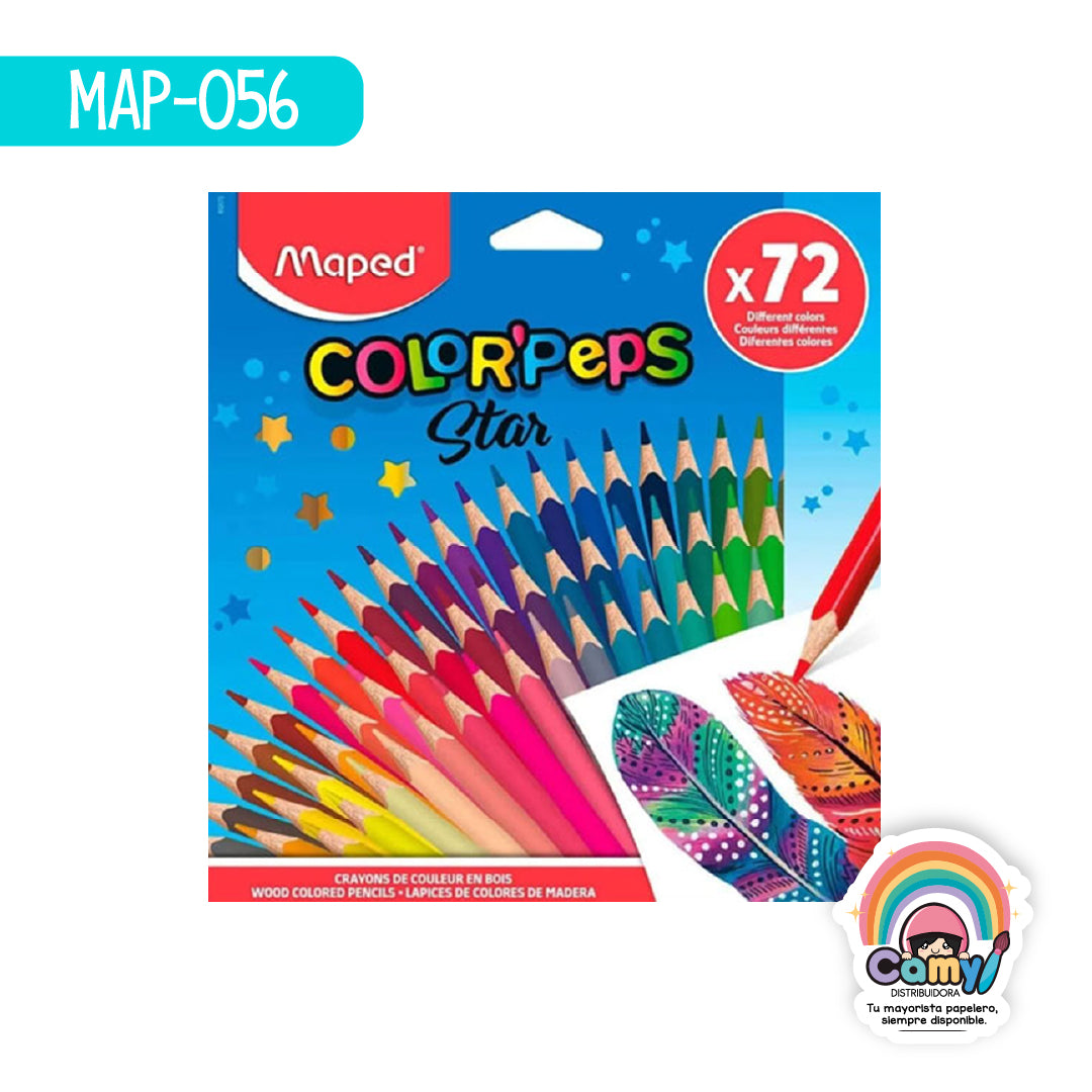 MAP-056 LAPICES COLORPEPS X72 ESTUCHE DE CARTON MAPED