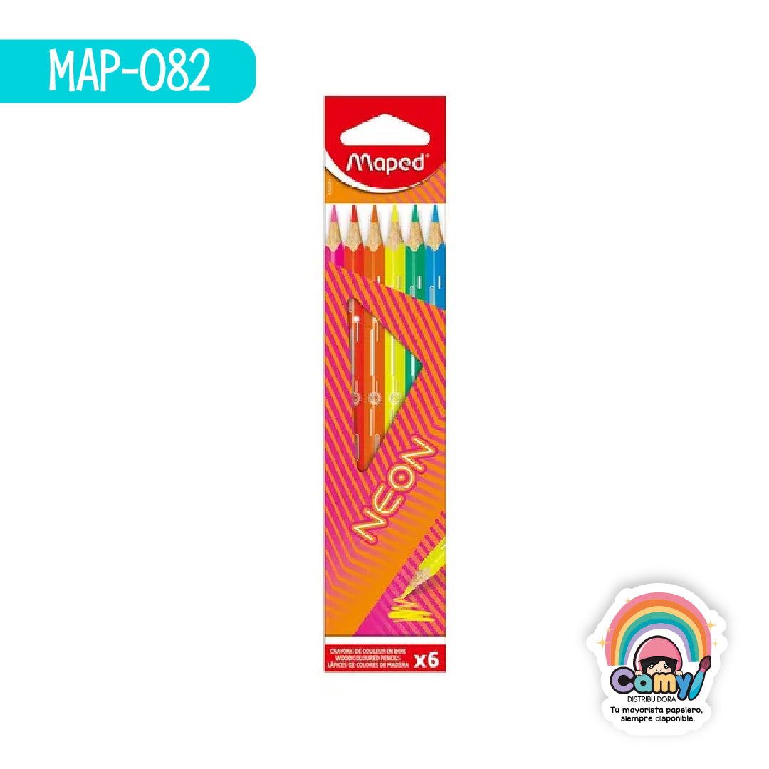 MAP-082 LAPICES NEON X6 ESTUCHE MAPED