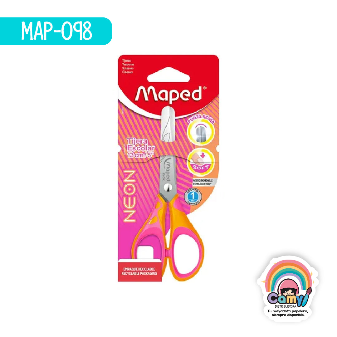 MAP-098 TIJERAS ESSNTLS PULSE SOFT NEON 13CM MMX MAPED
