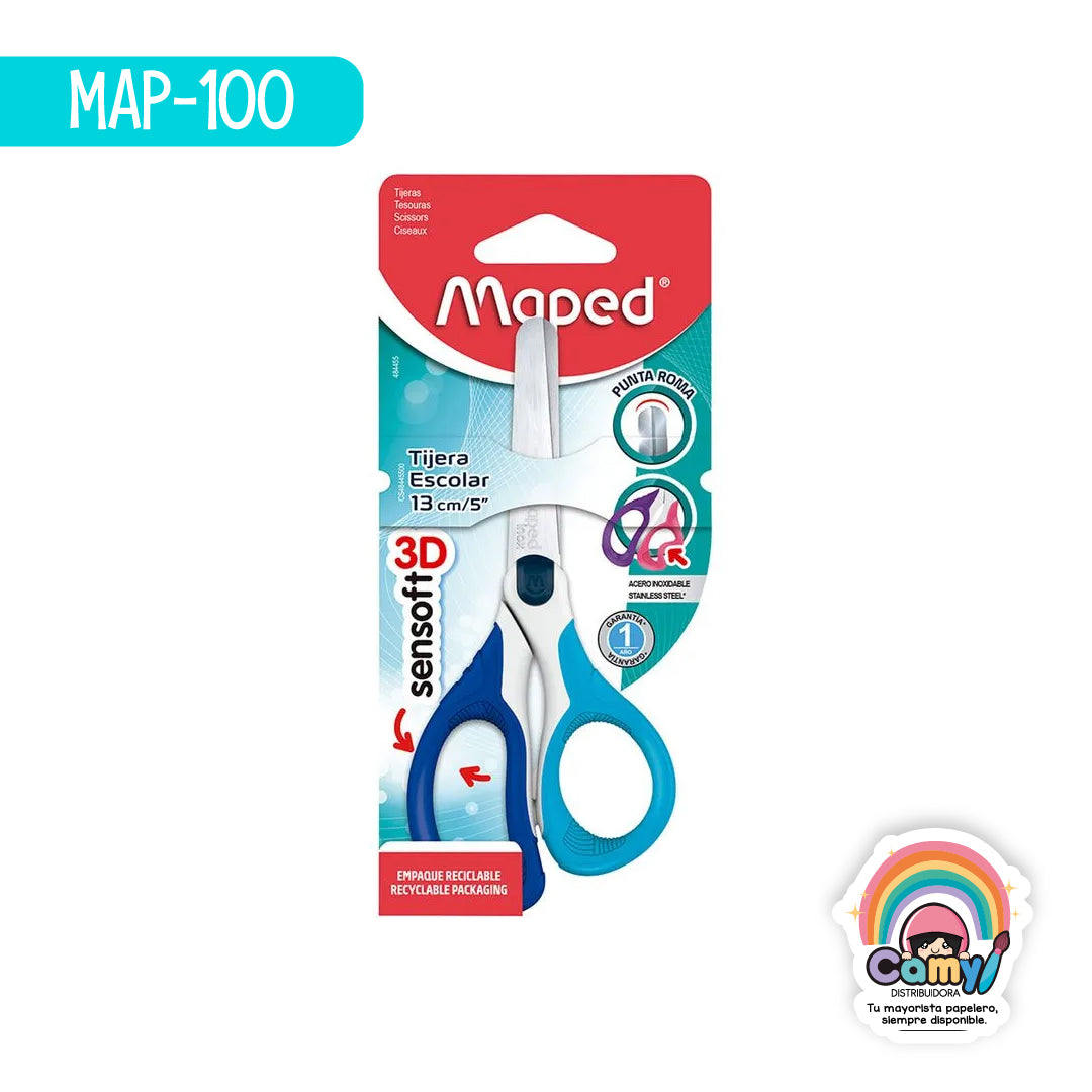 MAP-100 TIJERAS SENSOFT 3D 13CM ASYM MX ECO PACK MAPED