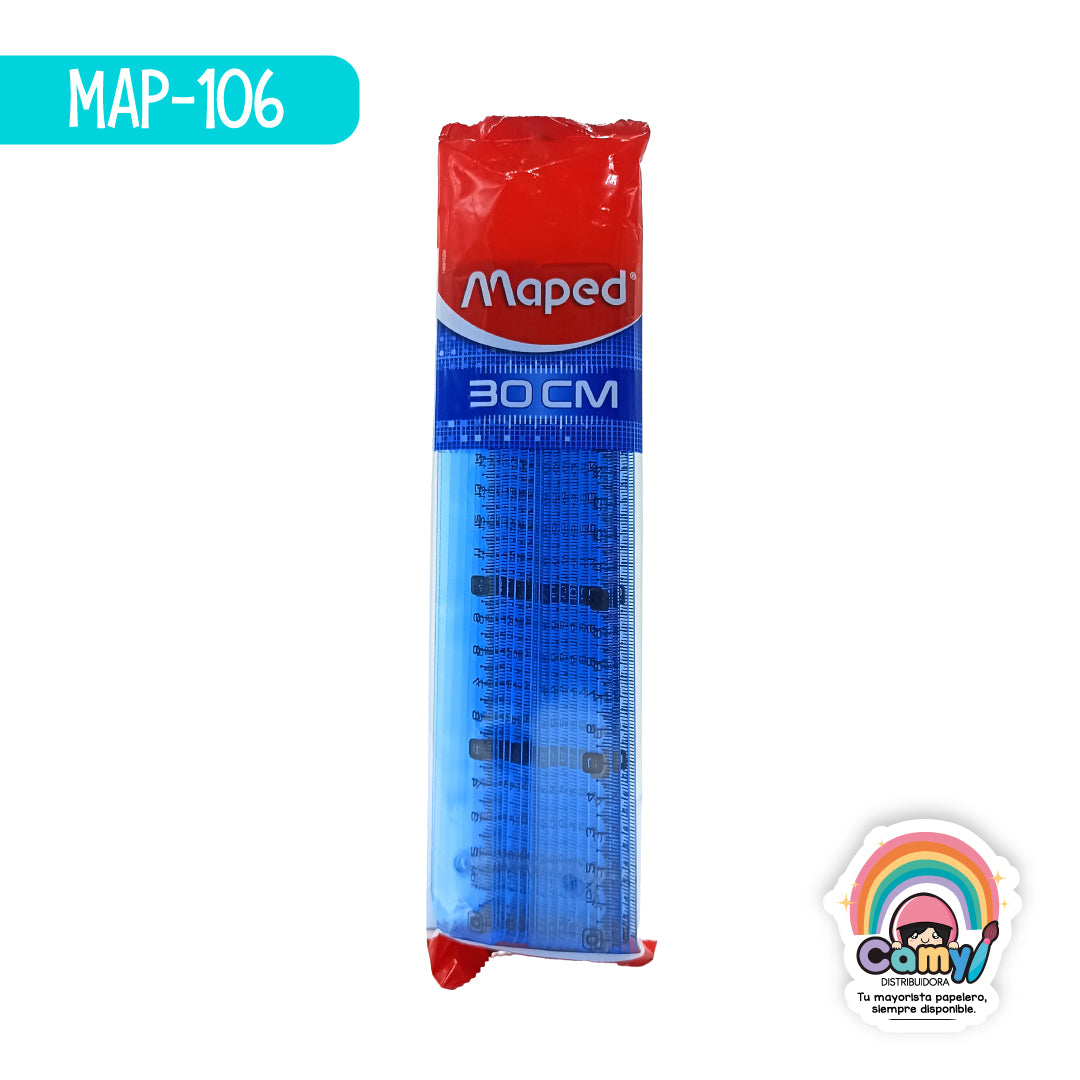 MAP-106 REGLA PLANA CRISTAL 30CM FLOW PACK MAPED
