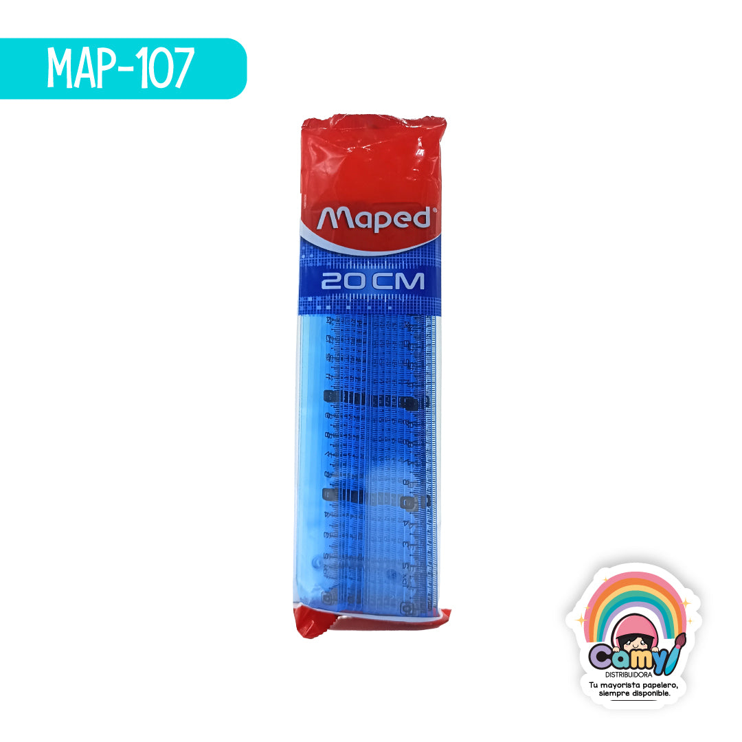 MAP-107 REGLA PLANA CRISTAL 20CM FLOW PACK MAPED
