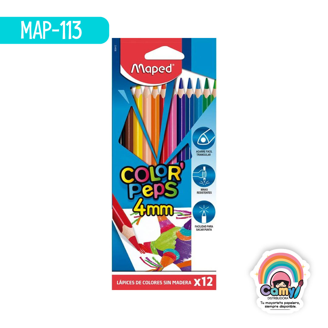 MAP-113 LAPICES COLOR'PEPS 4MM X12 MAPED