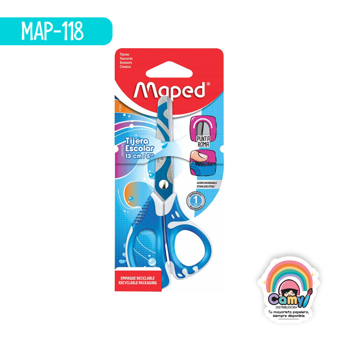 MAP-118 TIJERA ESC ZENOA FIT 13CM BLISTER MAPED