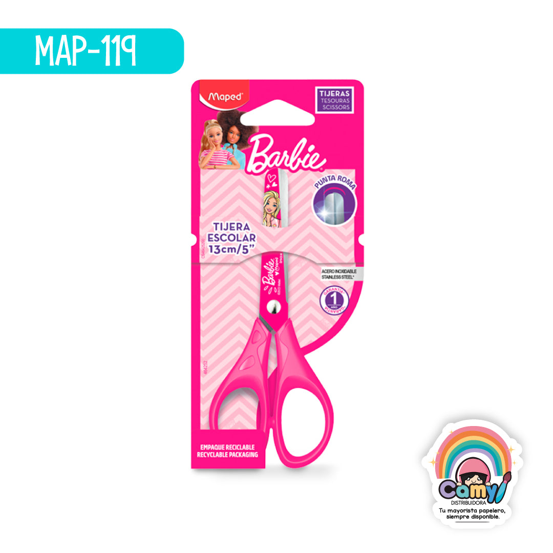 MAP-119 TIJERAS PULSE BARBIE SYM 13CM TRY ME MMX MAPED