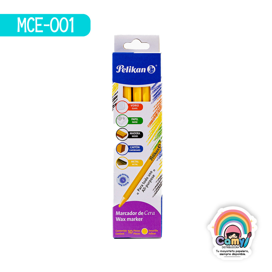 MCE-001 MARCADOR DE CERA PELIKAN C/10 AM