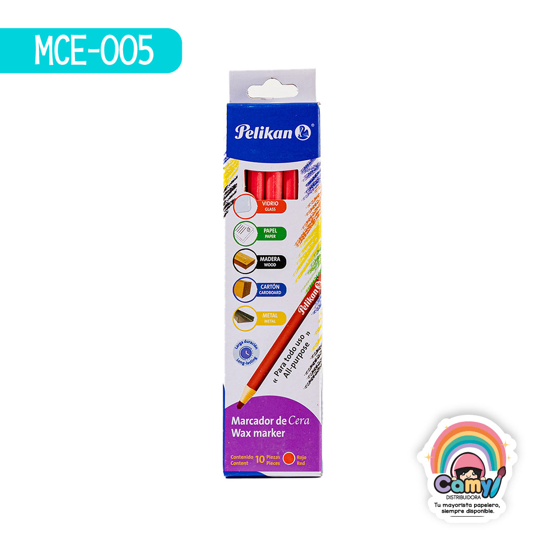 MCE-005 MARCADOR DE CERA PELIKAN C/10 RJ