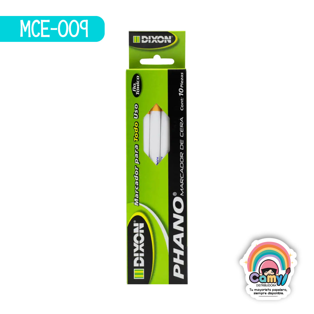 MCE-009 MARCADOR DE CERA PHANO C/10 BCO DIXON