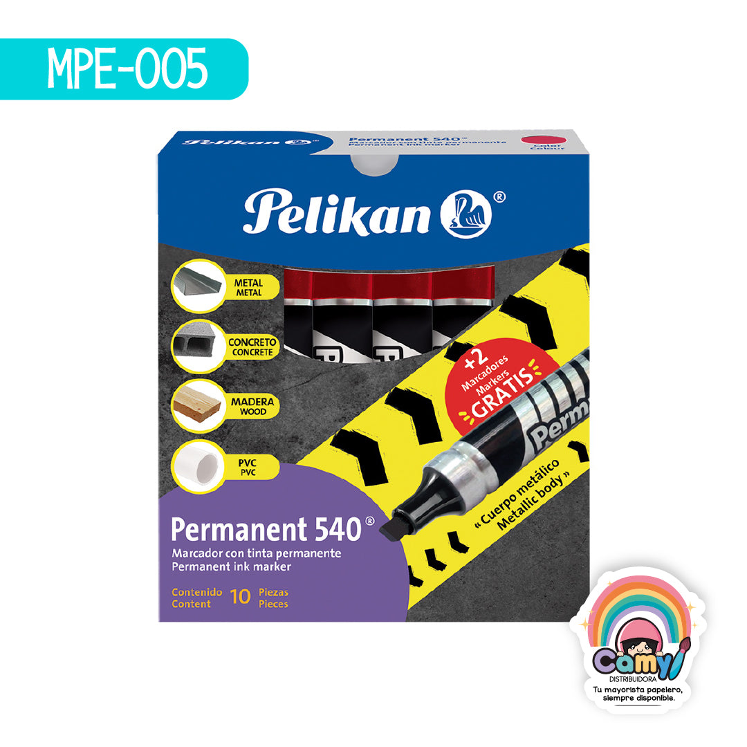 MPE-005 PERMANENT 540 METALICO C/10 RJ PELIKAN