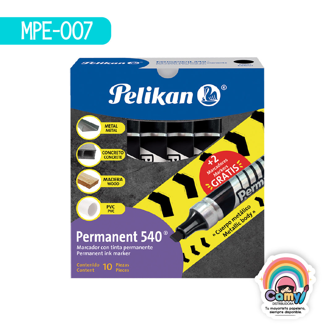 MPE-007 PERMANENT 540 METALICO C/10 NG PELIKAN
