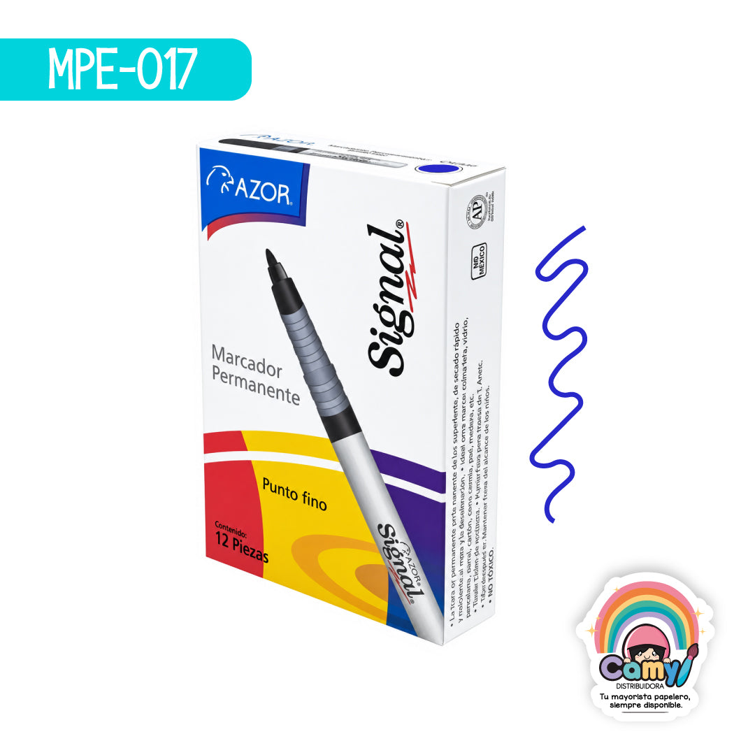 MPE-017 MARC PERM SIGNAL PUNTO FINO AZUL C/12 AZOR