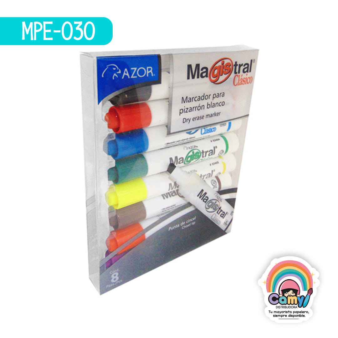 MPE-030 EST. MARCADOR MAGISTRAL C/8 COLORES AZOR