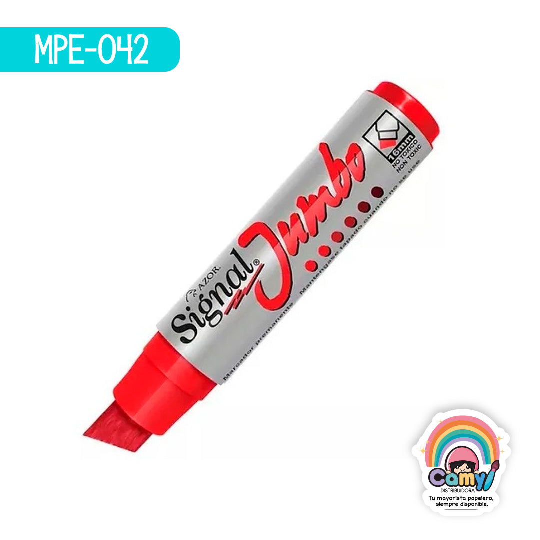 MPE-042 MARCADOR PERMANENTE SIGNAL JUMBO ROJO AZOR