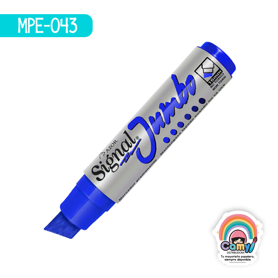 MPE-043 MARCADOR PERMANENTE SIGNAL JUMBO AZUL AZOR