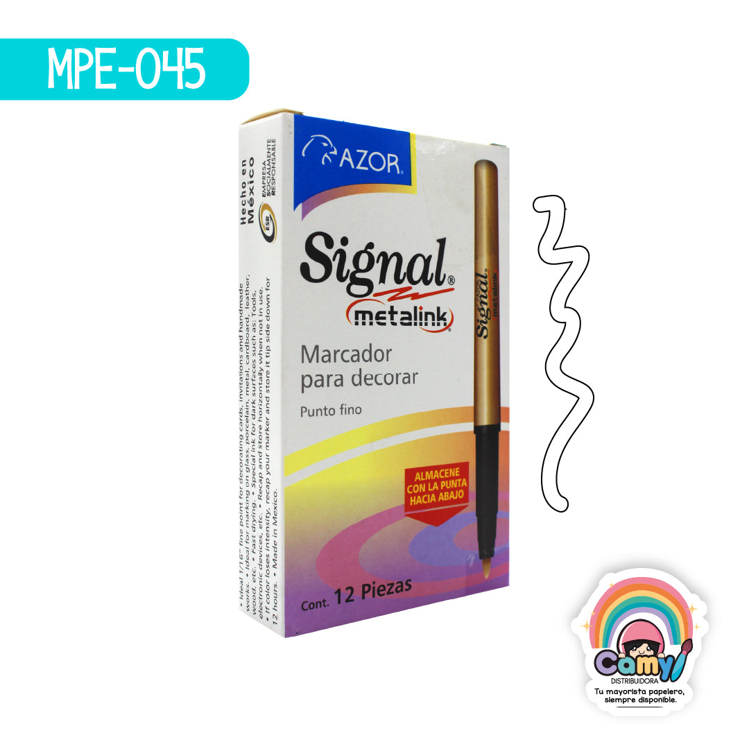 MPE-045 MARCADOR SIGNAL METALINK BLANCO C/12 AZOR