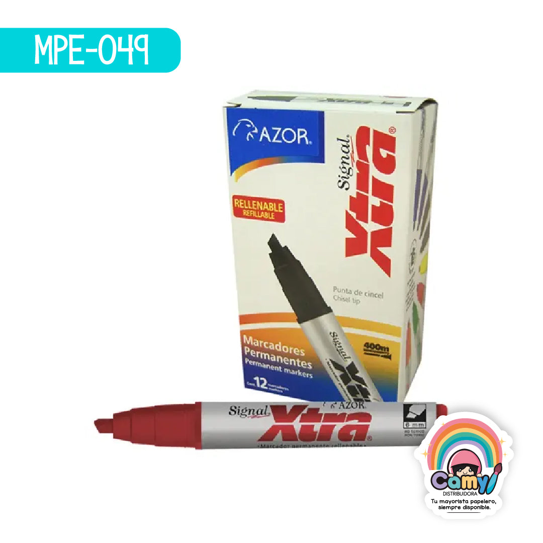 MPE-049 MARCADOR PERMANENTE SIGNAL XTRA ROJO C/12 AZOR