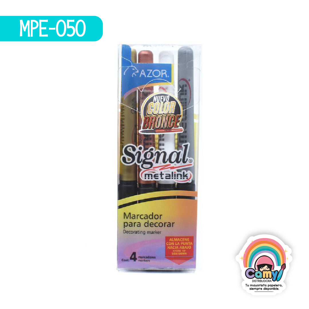 MPE-050 MARCADOR SIGNAL METALINK ESTUCHE C/4 AZOR