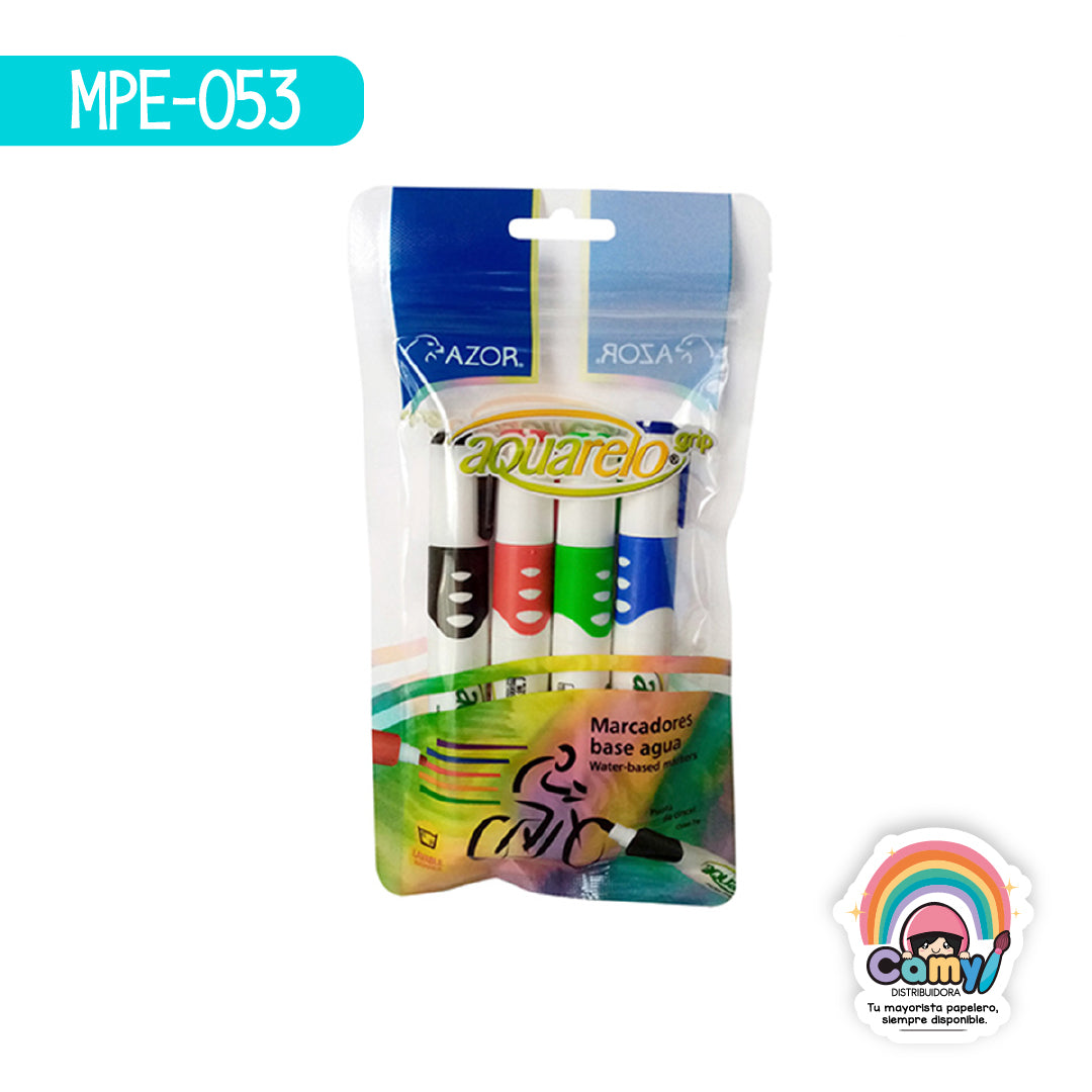 MPE-053 AQUARELO GRIP BOLSA C/4 COL. SURT AZOR