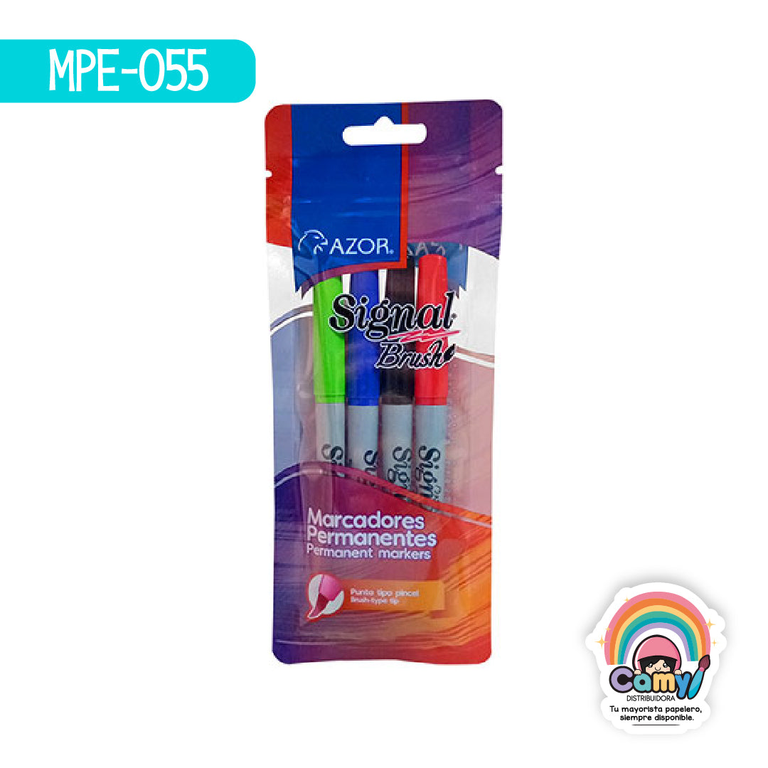 MPE-055 SIGNAL BRUSH BOLSA C/4 (NG-RJ-AZ-VDE) AZOR