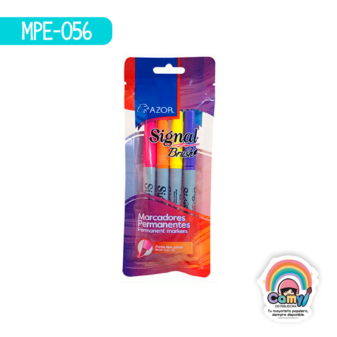 MPE-056 SIGNAL BRUSH BOLSA C/4 (MG-AMA-VIO-NJA) AZOR