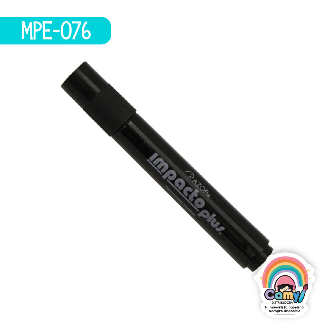 MPE-076 MARCADOR IMPACTO PLUS AZOR NEGRO C/12
