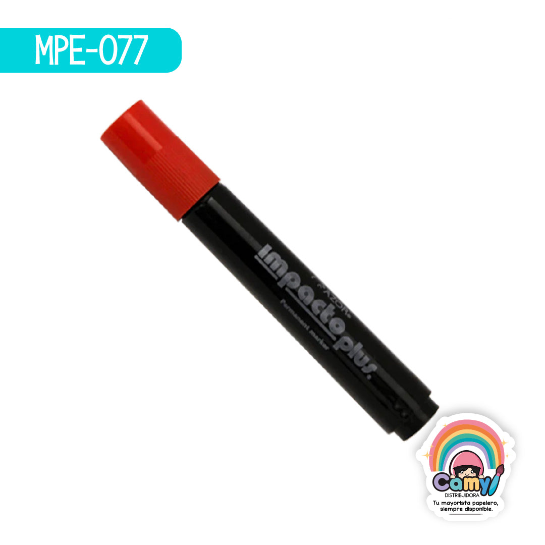 MPE-077 MARCADOR IMPACTO PLUS AZOR ROJO C/12