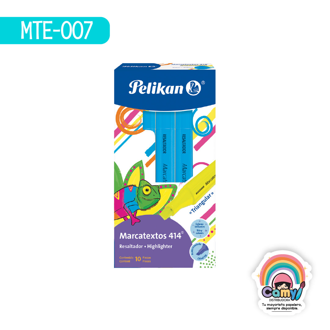 MTE-007 MARCATEXTOS 414 TRIANG AZ C/10 PELIKAN