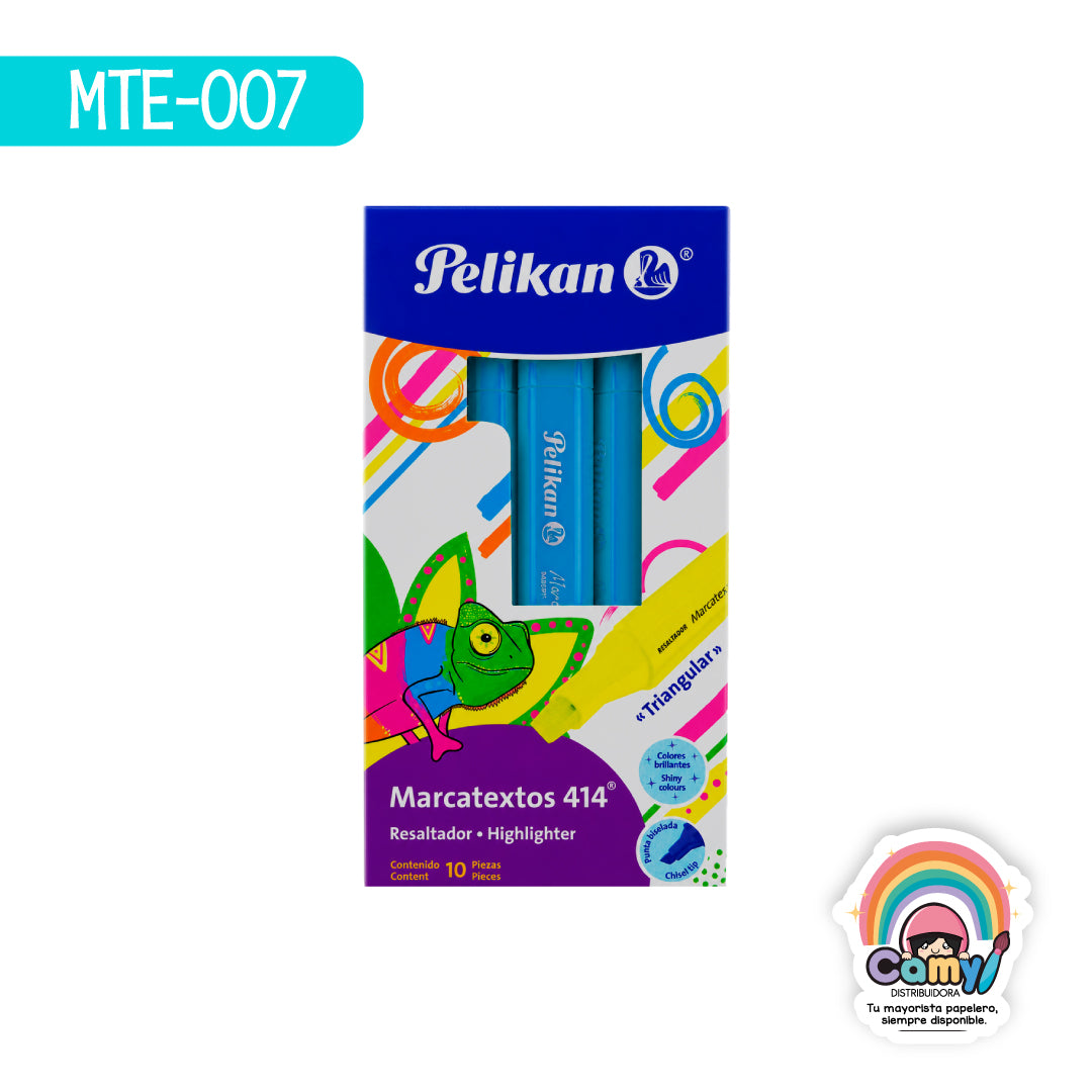 MTE-007 MARCATEXTOS 414 TRIANG AZ C/10 PELIKAN