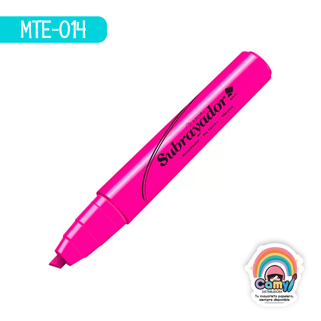 MTE-014 MARCATEXTOS SUBRAYADOR AZOR C/12 ROSA