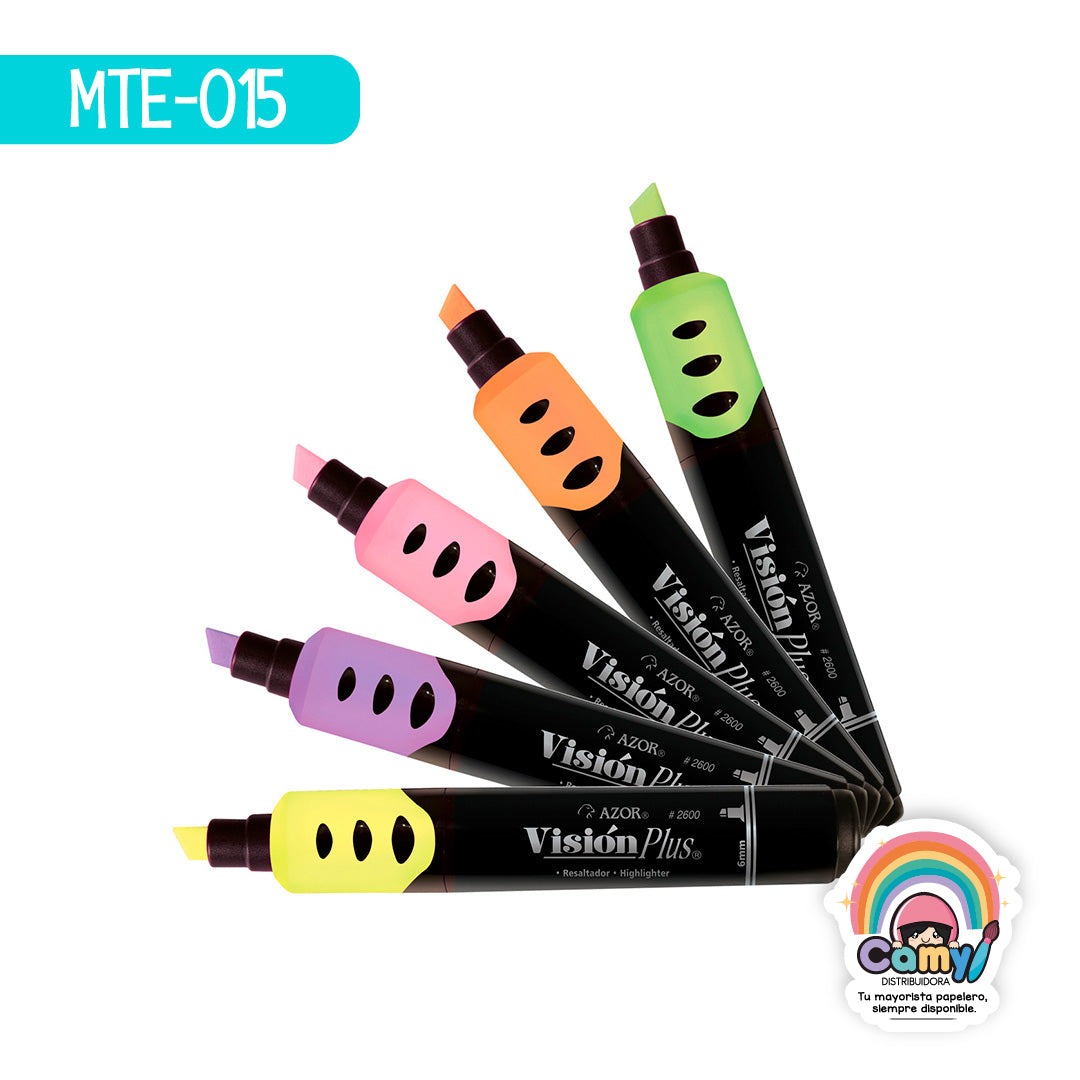 MTE-015 MARCATEXTOS VISION PLUS C/5 COLORES SURT PASTEL AZOR