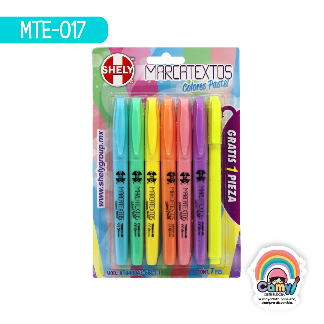 MTE-017 MARCATEXTOS SHELY COLOR PASTEL C/6 VT040043-6BL