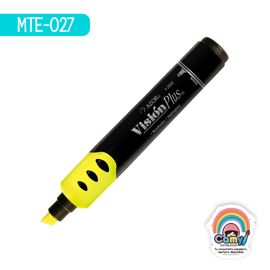 MTE-027 MARCATEXTOS VISION PLUS AZOR C/12 AMARILLO